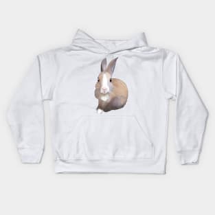 cute baby brown white rabbit _ Bunniesmee Kids Hoodie